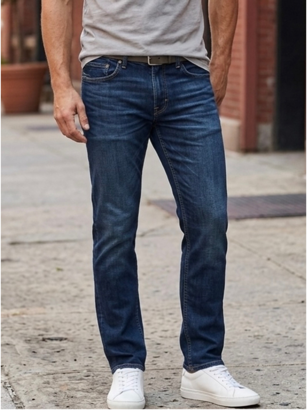 Abercrombie & Fitch men’s 33x32 Dark Blue Slim Straight Jeans casual work 1507